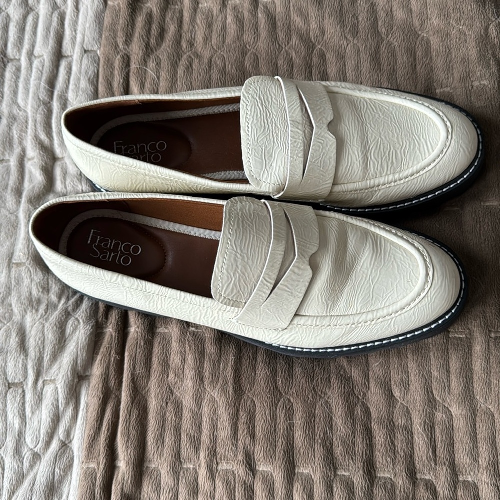 Franco Sarto Ivory Loafers size 11